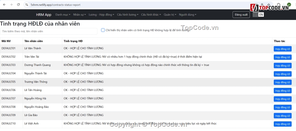 Code web,web quản lý nhân sự,nodejs,reactjs